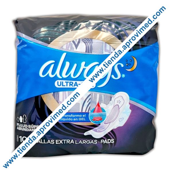 Toallas femeninas ultra absorbentes Always con alas — Paquete 10 pzas