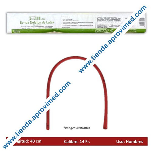 Sonda Nélaton de látex SensiMedical 40 cm — Calibre 14
