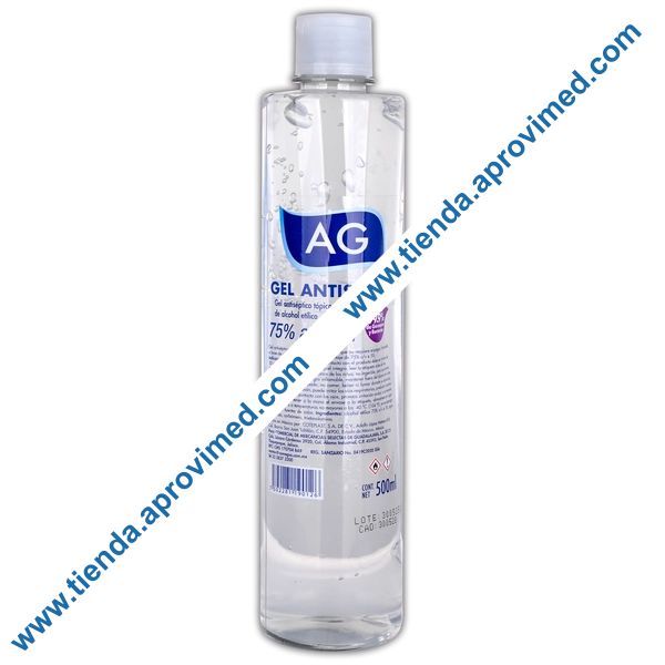 Gel Antibacterial con Alcohol al 75% — Botella 500 ml