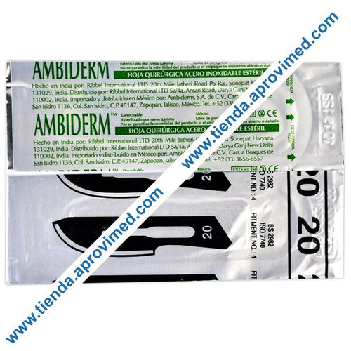 Hoja para bisturí de acero inoxidable No. 20 — 1 pieza