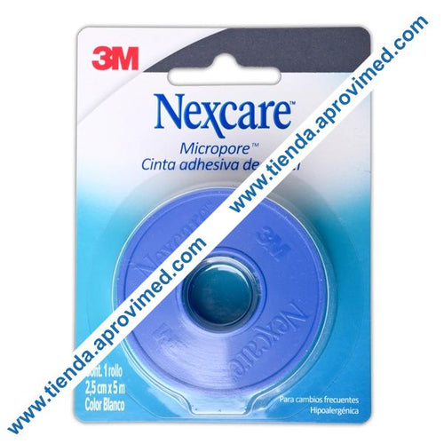 Cinta adhesiva microporosa Nexcare para heridas — 2.5 cm x 5 m