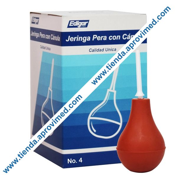 Jeringa pera con cánula de plástico — Ideal para higiene y cuidados médicos