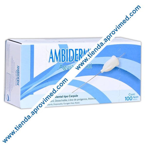 Agujas dentales para endodoncia Amarillas 27G 40mm — Caja 100 pzs