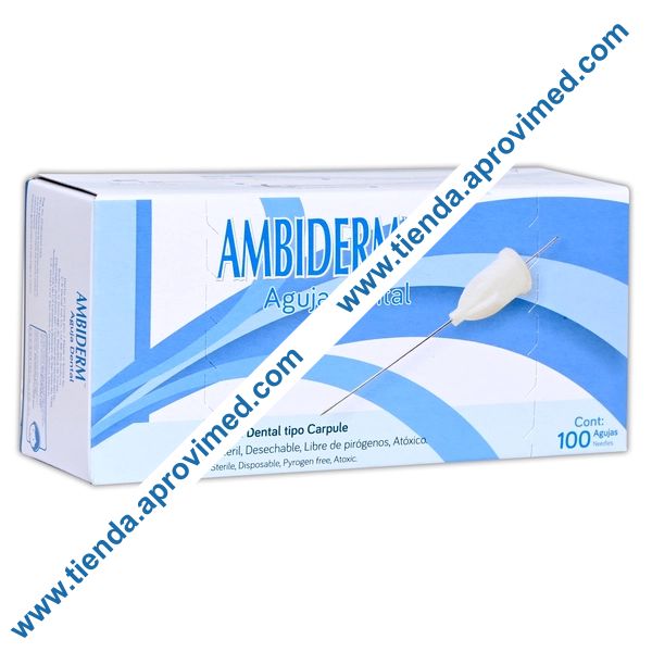 Agujas dentales para endodoncia Amarillas 27G 40mm — Caja 100 pzs