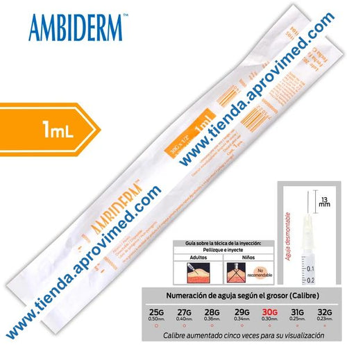 Jeringa desechable para insulina con aguja desmontable — 1 ml