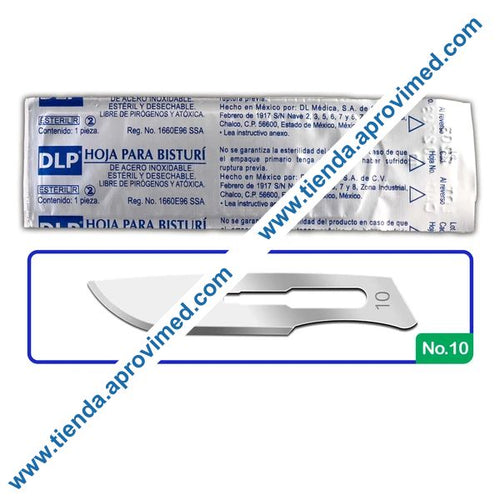Hoja para bisturí de acero inoxidable No. 10 — Unidad