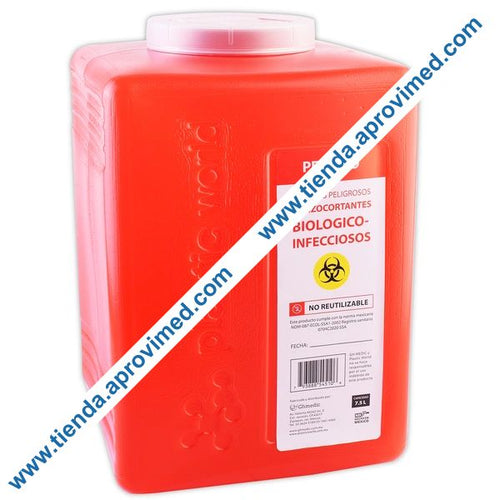 Contenedor desechable para residuos biológicos peligrosos — 7.5 Lts