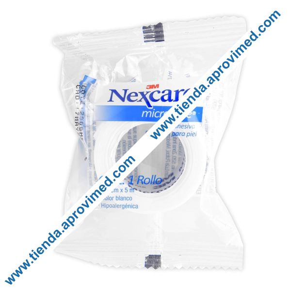 Cinta adhesiva microporosa Nexcare para heridas sensibles — Rollo 5 m