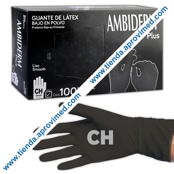 Guantes de látex para exploración — Paquete 100 pzas tamaño chico
