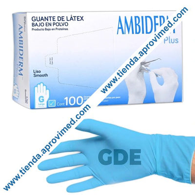 Guantes de látex para exploración — Caja de 100 pzs