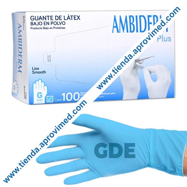 Guantes de látex para exploración — Caja de 100 pzs