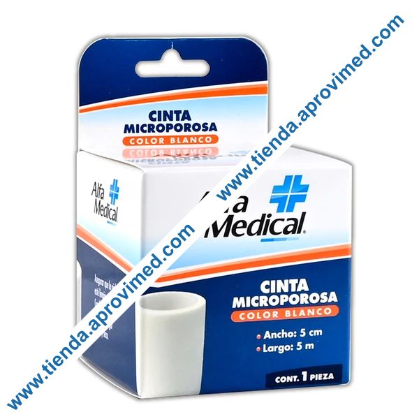 Cinta microporosa hipoalergénica para heridas — Rollo 5 cm x 5 m