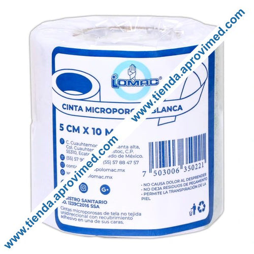 Cinta microporosa hipoalergénica para heridas — Rollo 5 cm x 10 m