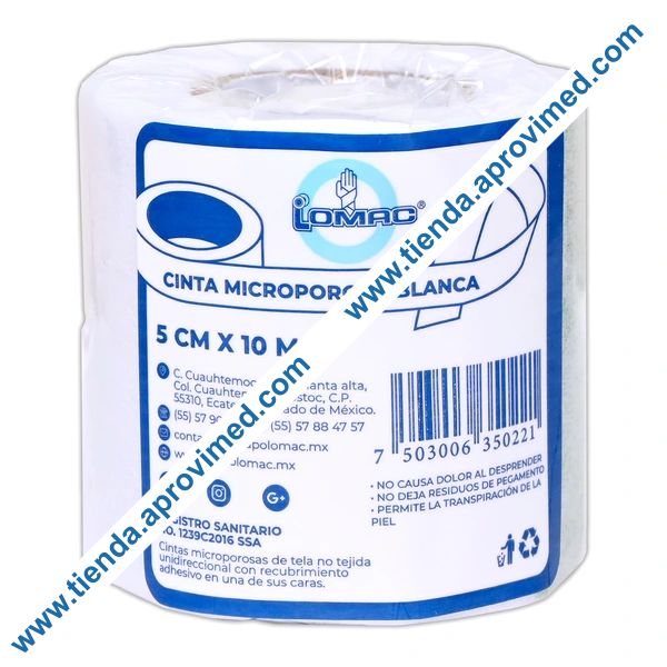 Cinta microporosa hipoalergénica para heridas — Rollo 5 cm x 10 m