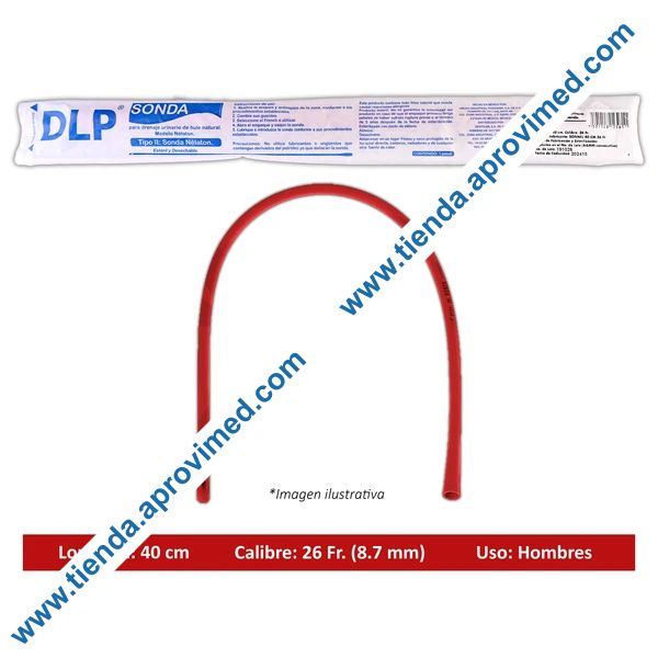 Sonda Nélaton de látex 40 cm — Calibre 26