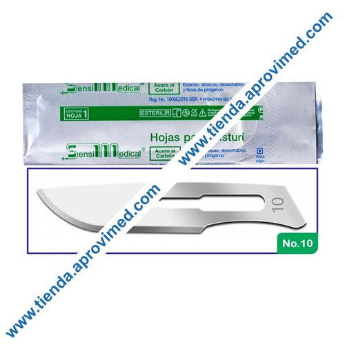 Hoja para bisturí de acero al carbón No. 10 — SensiMedical