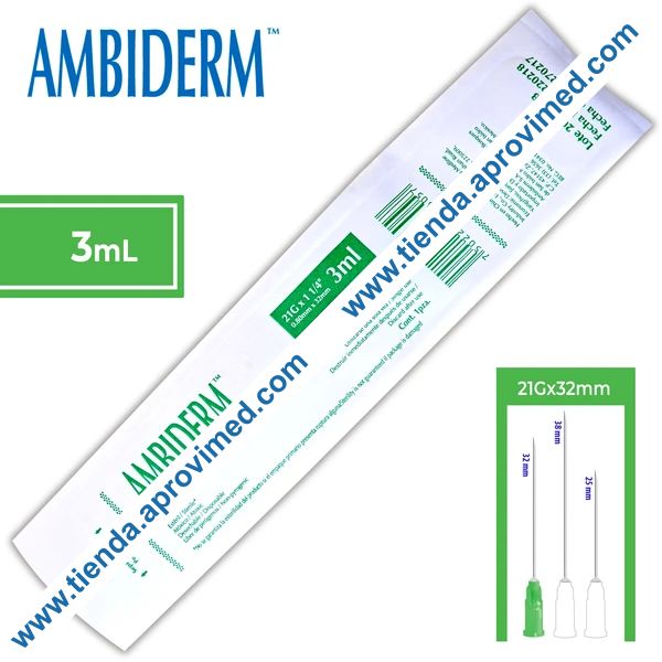 Jeringa hipodérmica desechable con aguja 21G — 3 ml