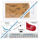Sutura absorbible de catgut crómico — Calibre 0 con aguja B-10