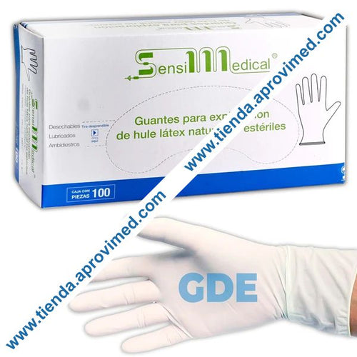 Guantes de látex para exploración — Caja con 100 piezas
