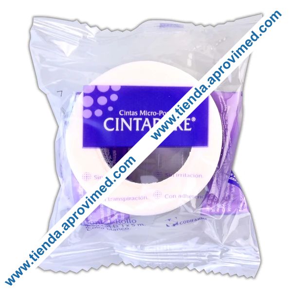Cinta adhesiva microporosa de papel 2.5 cm — Rollo 5 m