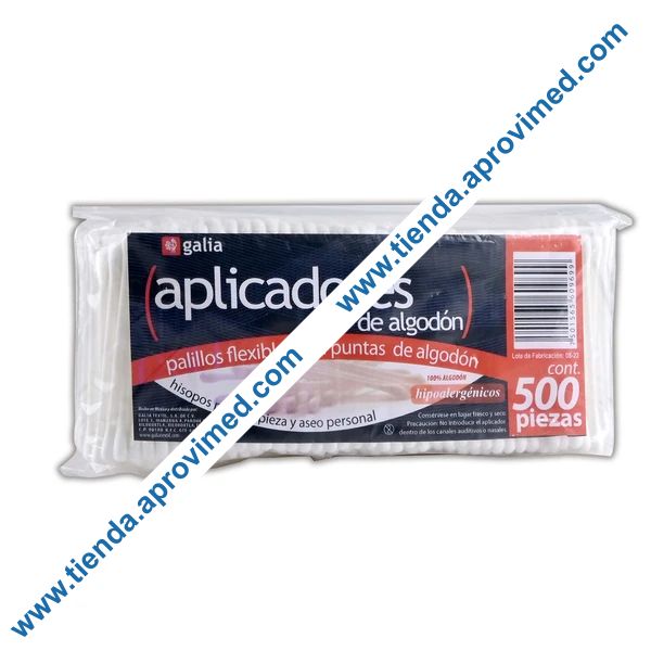 Aplicadores de algodón higiénicos para limpieza y cuidado personal — Bolsa 500 pzs